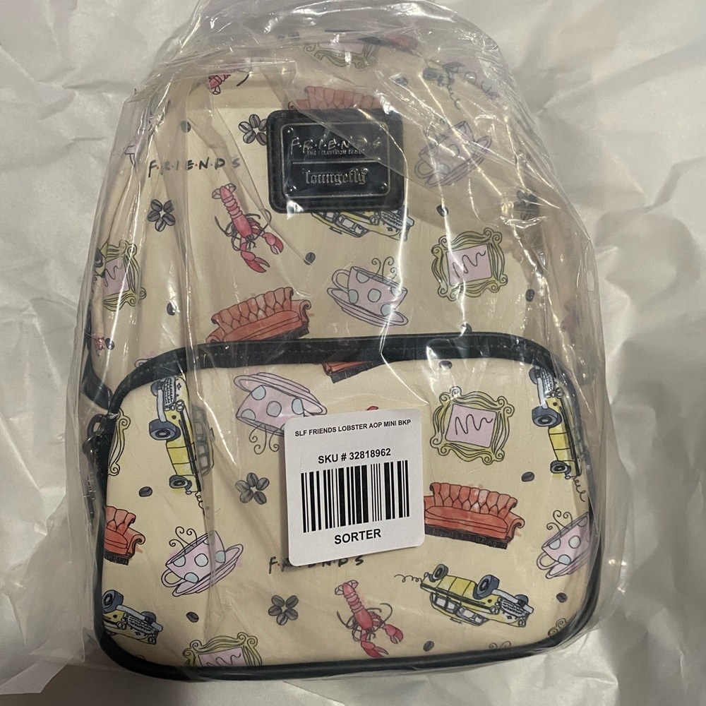 Loungefly Friends TV Icons Central Perk Allover Print Mini Backpack